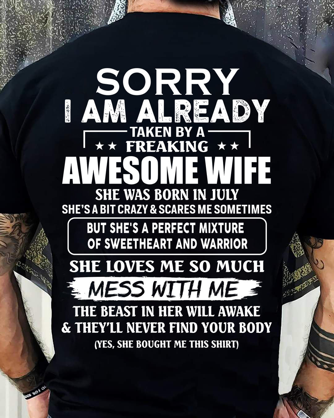 Wife July - Perfect gift for husband From Wife - NINA07 (SKU68-86-07)