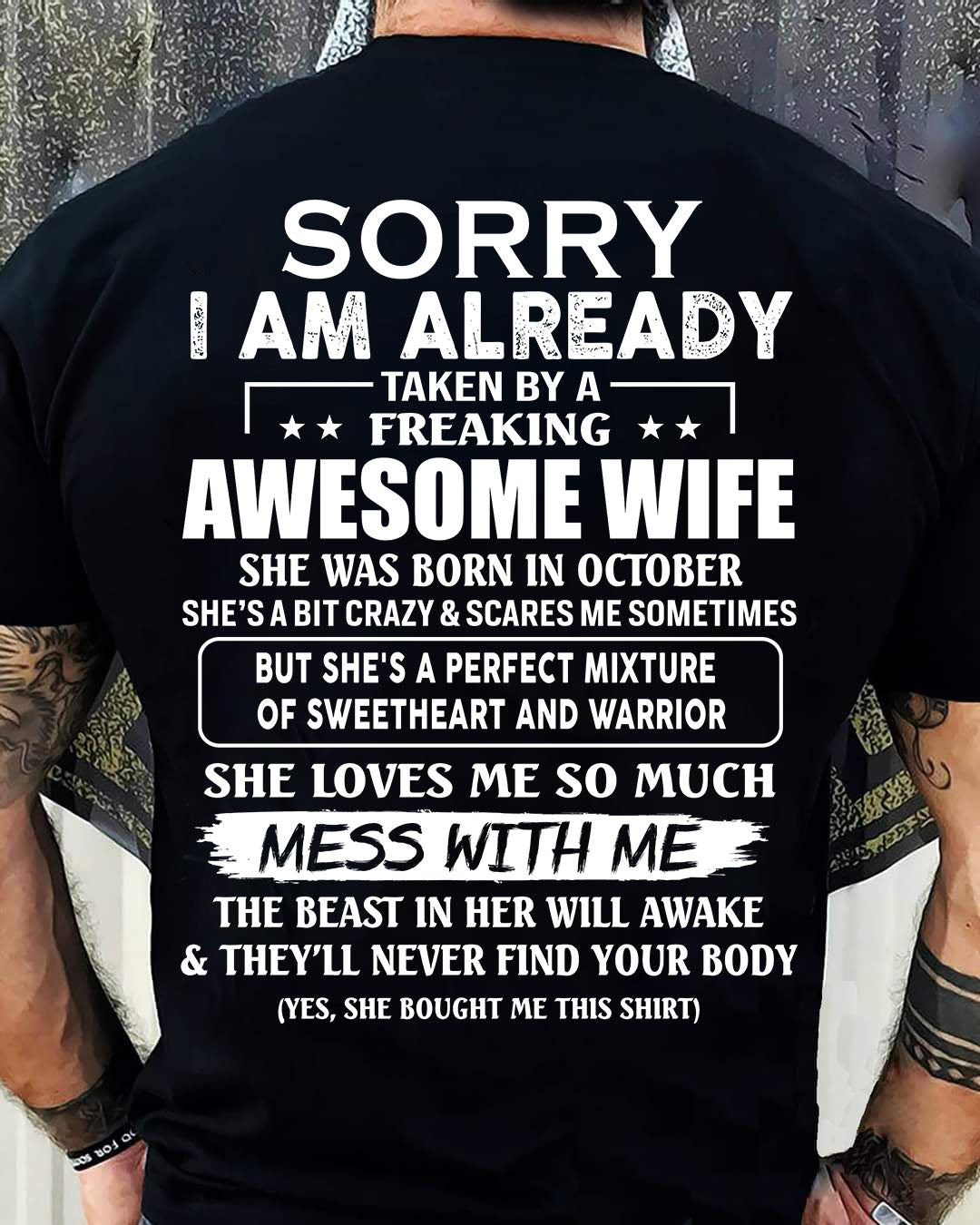 Wife October - Perfect gift for husband From Wife - NINA10 (SKU68-86-10)
