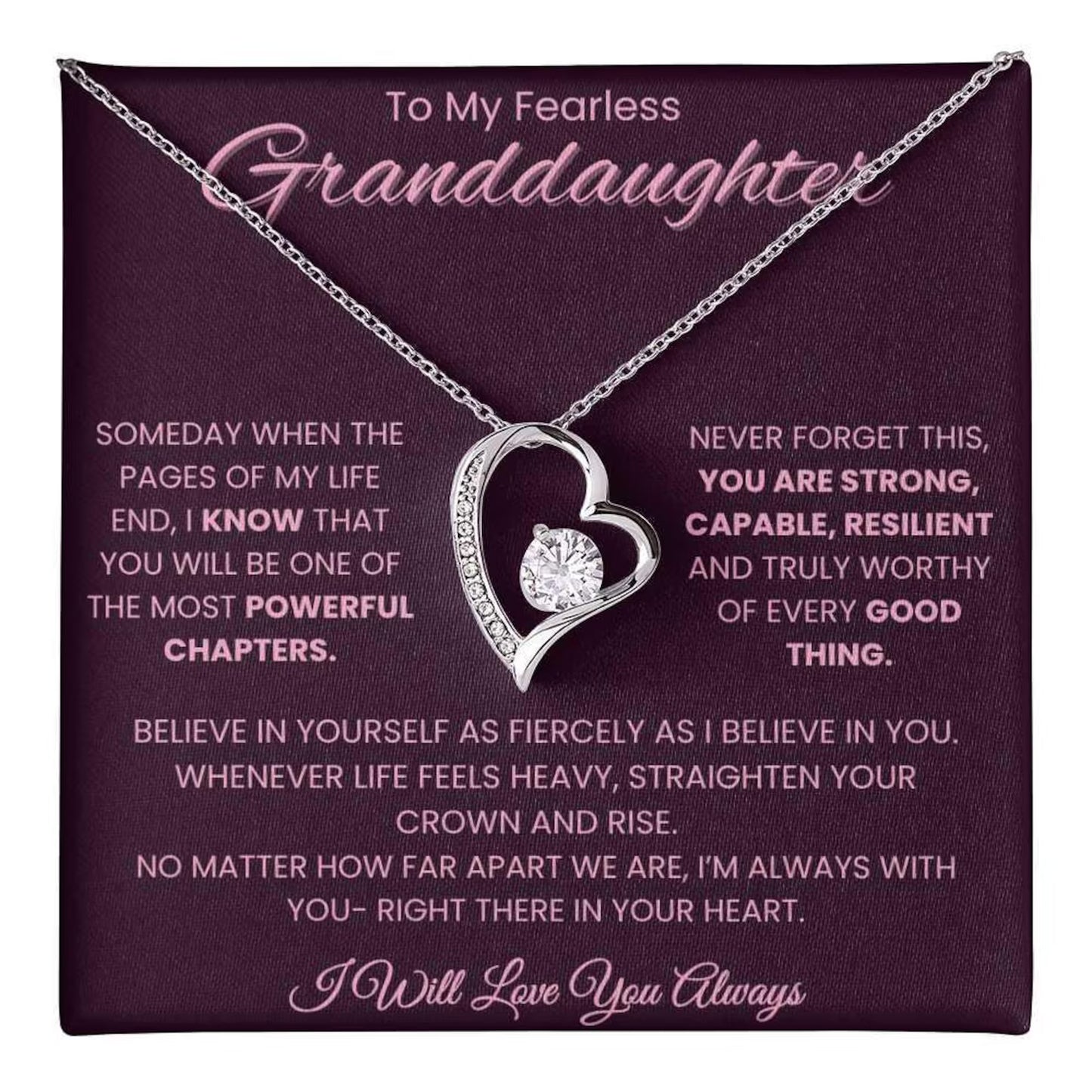 TO MY GRANDDAUGHTER - GIFT FROM GRANDMA - Forever Love Necklace