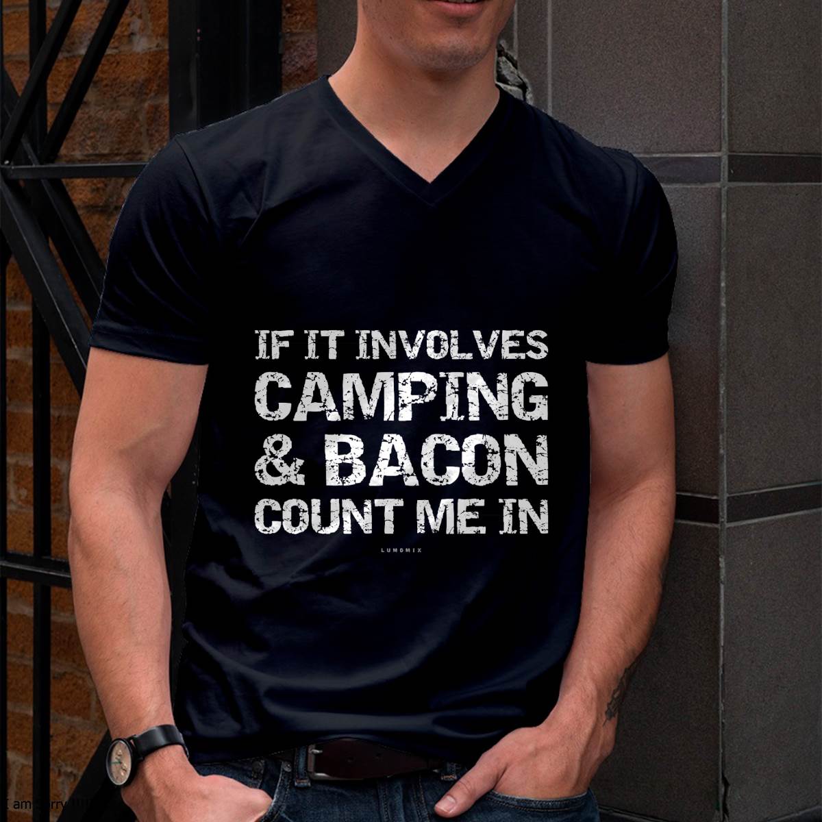 Funny Camping Shirts - If Involves Camping & Bacon Count Me T-Shirt