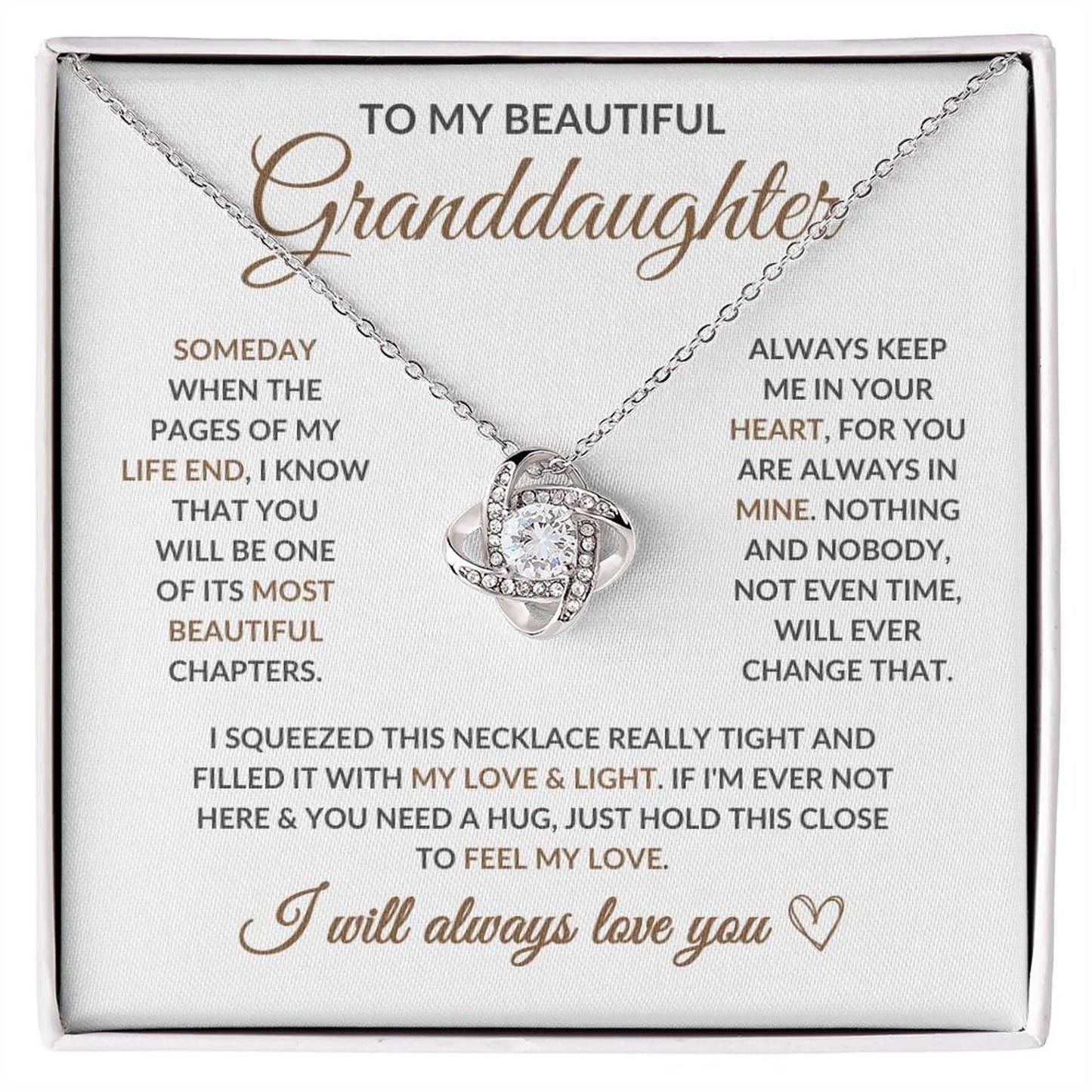 TO MY GRANDDAUGHTER FROM GRANDPA - Premium Love Knot Necklace