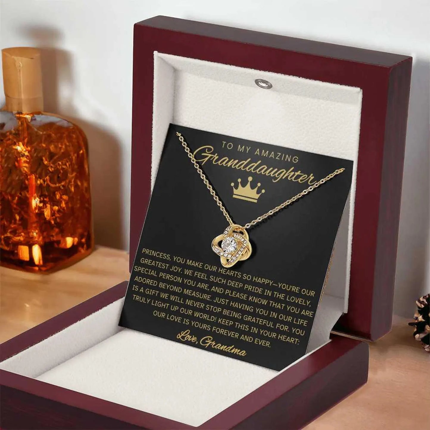 TO MY GRANDDAUGHTER FROM GRANDMA - Premium Love Knot Necklace