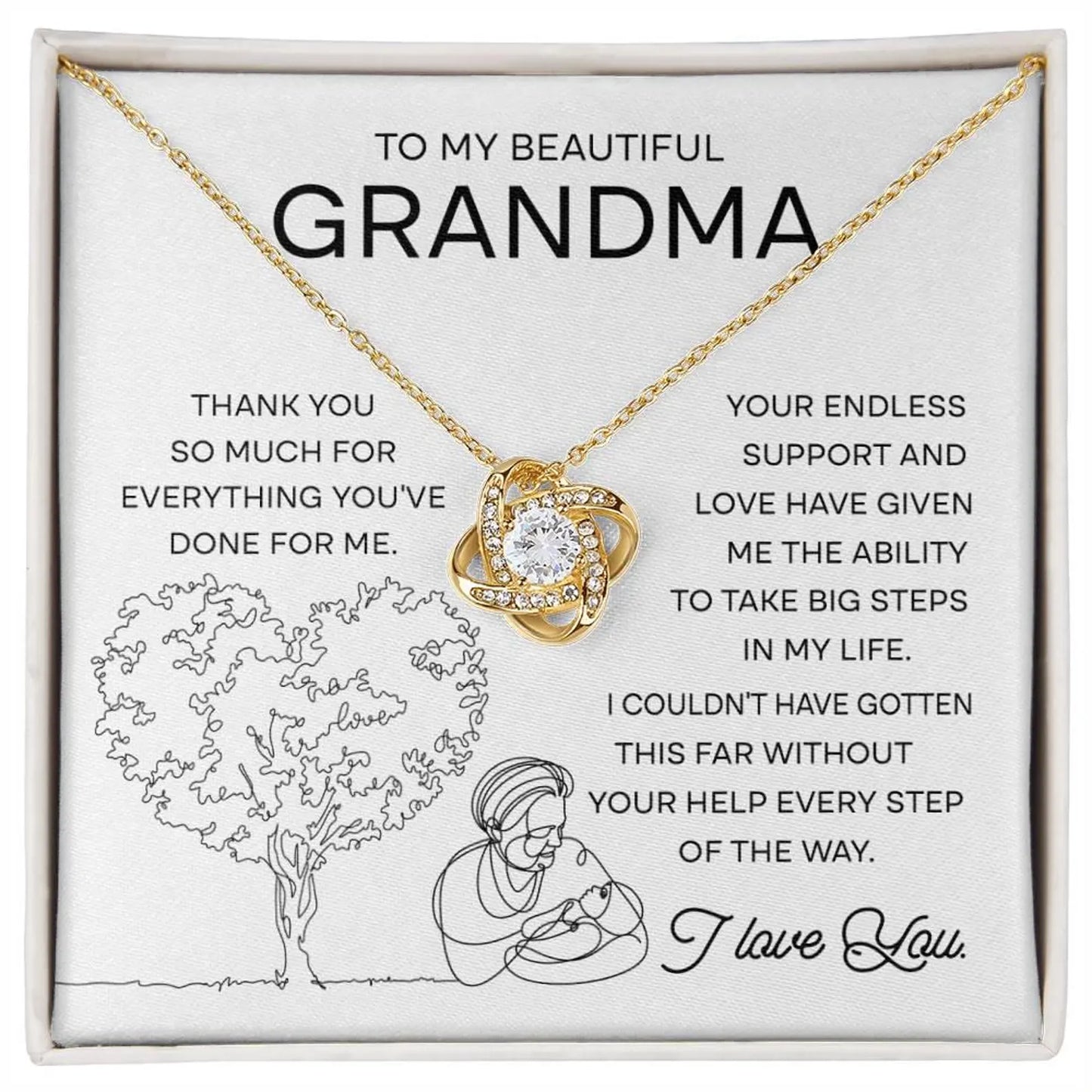 TO MY GRANDMA FROM GRANDSON - Premium Love Knot Necklace