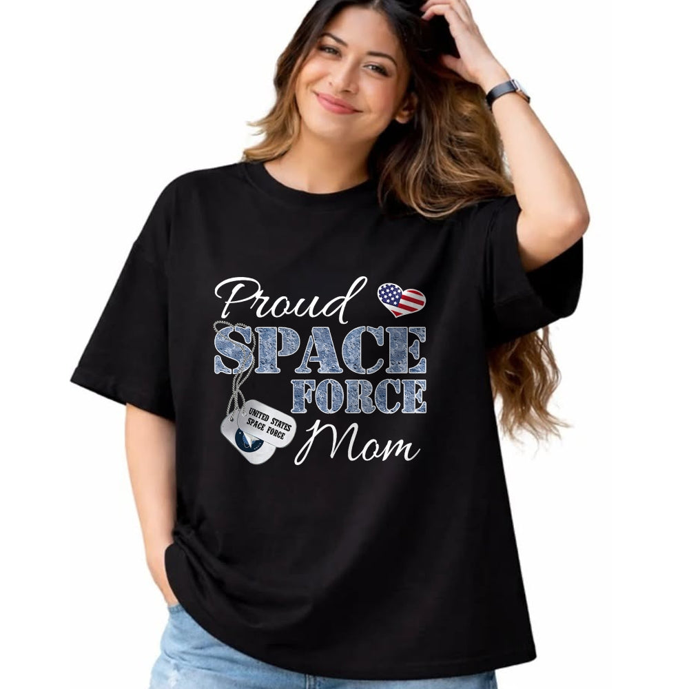 Gift for Mom Shirt, Funny Mom Unisex T-Shirt/Hoodie/Sweatshirt HLT00 - Proud Space Force Mom Military Mom Space Force T-shirt T-Shirt