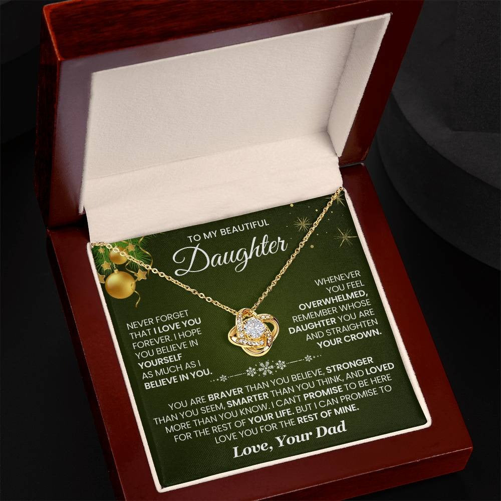 TO MY DAUGHTER FROM DAD - Premium Love Knot Necklace