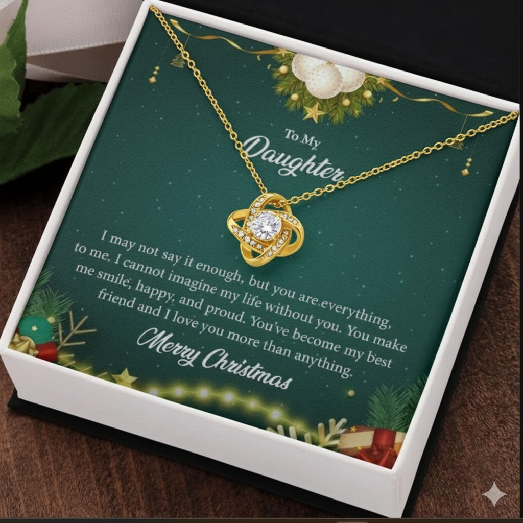 TO MY DAUGHTER FROM MOM - Premium Love Knot Necklace