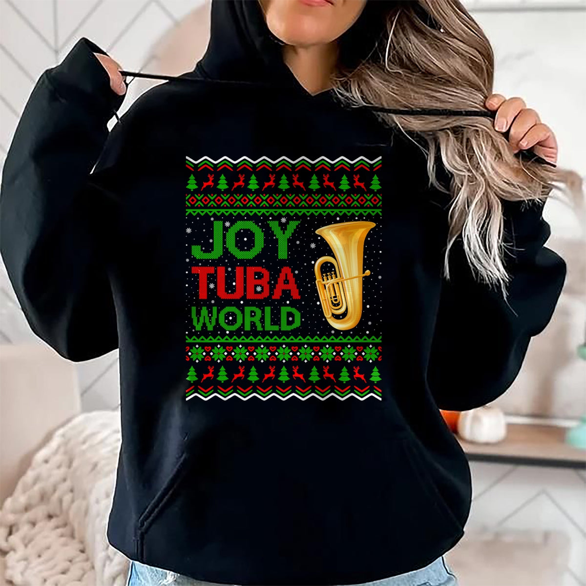 Christmas Shirts for Family, Funny christmas shirts, Christmas Unisex T-Shirt/Hoodie/Sweatshirt HLT00 - Joy Tuba World Music Lover Xmas Gift Ugly Tuba Christmas T-Shirt