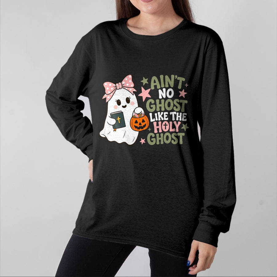 Best Teacher Shirt, Funny Teacher UnisexT-Shirt/Hoodie/Sweatshirt HLT00 - Ain't No Ghost Like The Holy Ghost Spooky Teacher Halloween T-Shirt