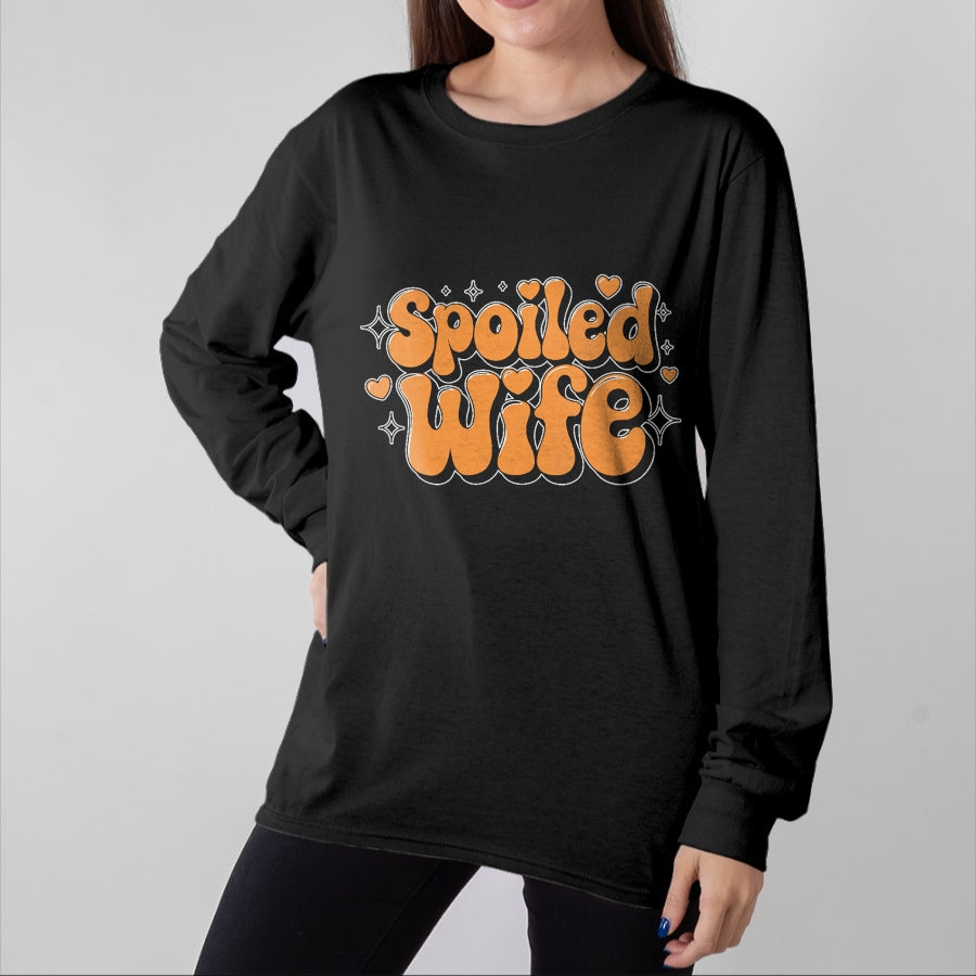 Best Wife Shirt, Wife and Husband Unisex T-Shirt/Hoodie/Sweatshirt HLT00 - Gift for wife T shirt, spoiled wife Womens Spoiled Wife V-Neck T-Shirt