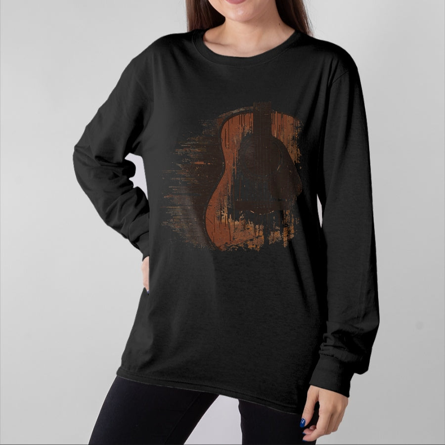 Guitar Lover Shirt, Funny Guitar UnisexT-Shirt/Hoodie/Sweatshirt HLT00 - Musician Guitarist Distressed Acoustic Guitar T-Shirt, Unisex-Adults, Blue, Small, Short Sleeve