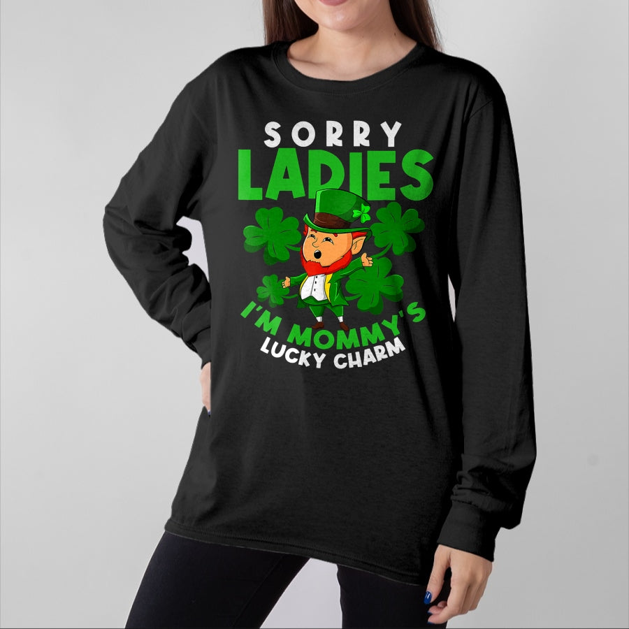 Gift for Mom Shirt, Funny Mom Unisex T-Shirt/Hoodie/Sweatshirt HLT00 - Mommys Lucky Charm Mom St Patricks Day Leprechaun Toddler T-Shirt