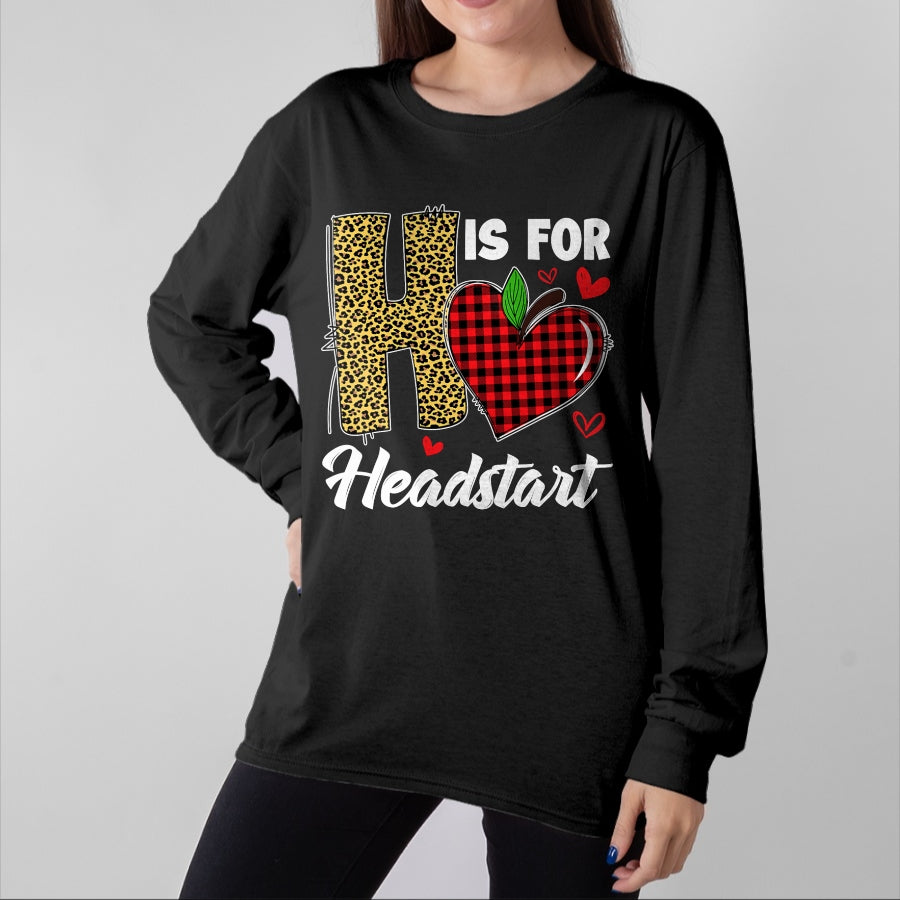 Best Teacher Shirt, Funny Teacher UnisexT-Shirt/Hoodie/Sweatshirt HLT00 - H Is For Headstart Head Start Teacher Leopard Back To School T-Shirt