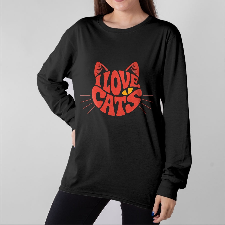 Cat Love Shirt, Funny Cat Lover Gift UnisexT-Shirt/Hoodie/Sweatshirt HLT00 - I Love Cats T-Shirt (1)
