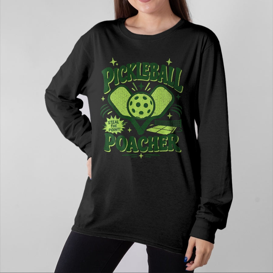 Funny Pickleball Shirt, Pickleball Lover Unisex T-Shirt/Hoodie/Sweatshirt HLT00 - Pickleball Poacher Premium Tri-Blend T-Shirt