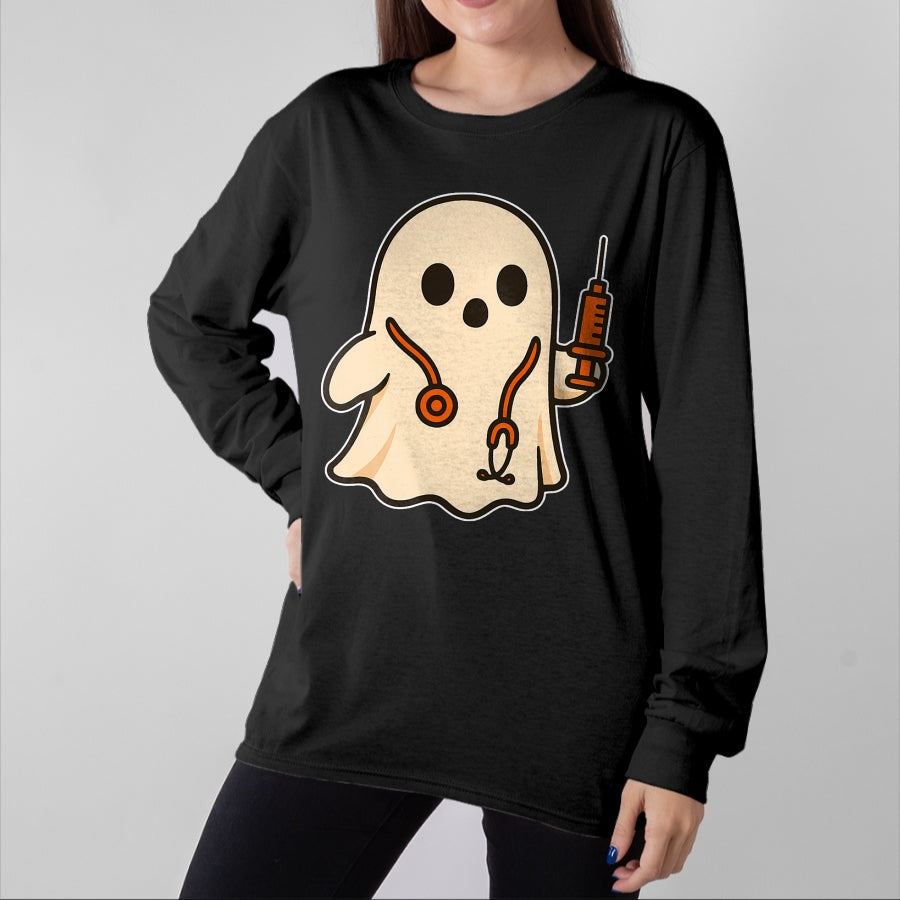 Best Doctor Shirt, Funny Doctor UnisexT-Shirt/Hoodie/Sweatshirt HLT00 - Doctor Ghost with Stethoscope T-Shirt