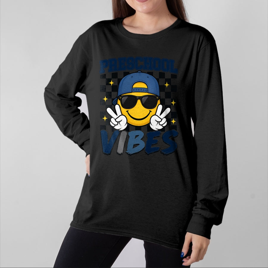 Best Student Shirt, Funny Back To School UnisexT-Shirt/Hoodie/Sweatshirt HLT00 - Retro Preschool Vibes Back to School Boys Kids T-Shirt