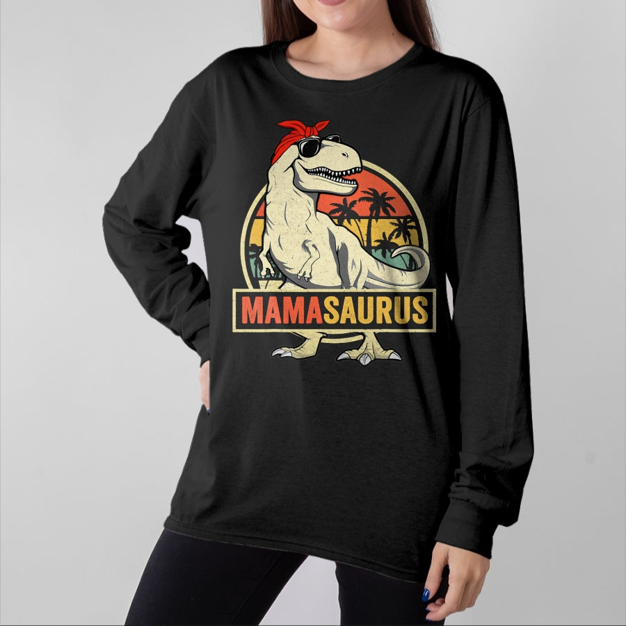 Gift for Mom Shirt, Funny Mom Unisex T-Shirt/Hoodie/Sweatshirt HLT00 - Mamasaurus T Rex Dinosaur Mama Saurus Family Matching Women T-Shirt