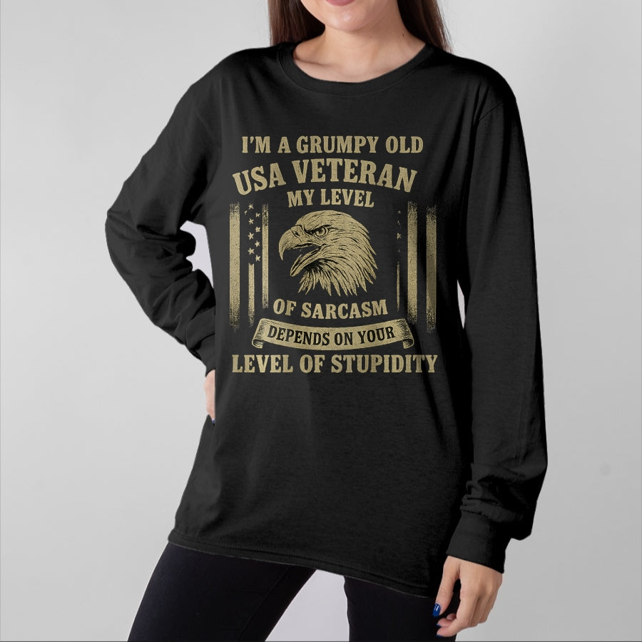 Proud Veteran Shirt, Funny Veteran UnisexT-Shirt/Hoodie/Sweatshirt HLT00 - Grumpy Old USA Veteran T-Shirt
