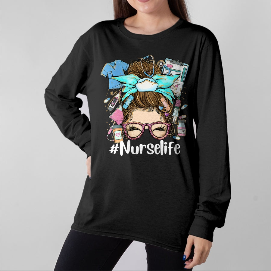 Funny Nurse Shirt, Nurse Unisex T-Shirt/Hoodie/Sweatshirt HLT00 - Funny NurseLife Nurse T-Shirt (1)