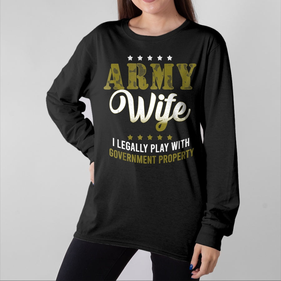 Best Wife Shirt, Wife and Husband Unisex T-Shirt/Hoodie/Sweatshirt HLT00 - Gift for wife T shirt, lucky wife Army Veteran Wife Shirt Proud Army Wife Gift Tank Top