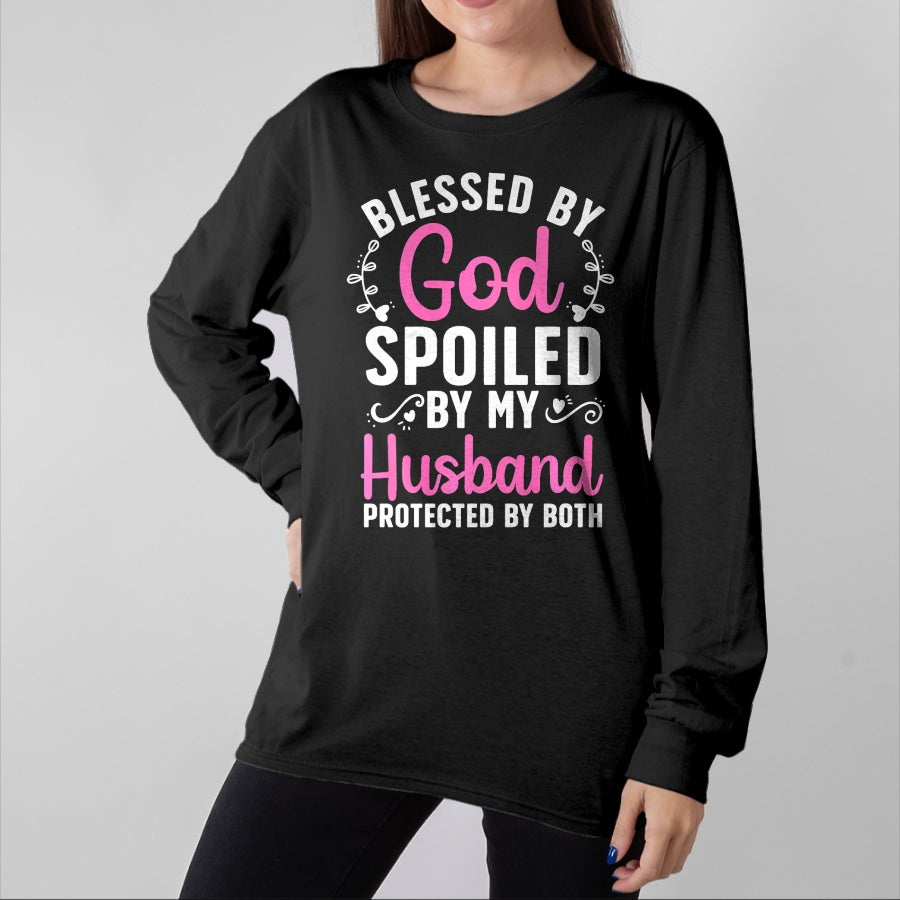 Best Wife Shirt, Wife and Husband Unisex T-Shirt/Hoodie/Sweatshirt HLT00 - Gift for wife T shirt, spoiled wife Funny Spoiled Wife Art For Women Girls Husband Spoiled Wife Pr (2)