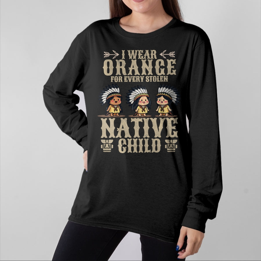 Native American T-Shirts, Vintage Native American Unisex T-Shirt/Hoodie/Sweatshirt HLT00 - I Wear Orange For Every American Native Child Indian Pride (5)