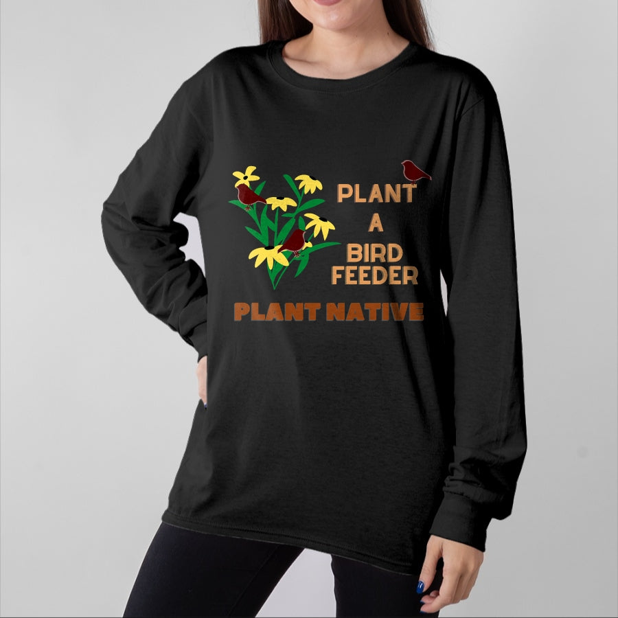 Native American T-Shirts, Vintage Native American Unisex T-Shirt/Hoodie/Sweatshirt HLT00 - Plant a Birdfeeder- Plant Native