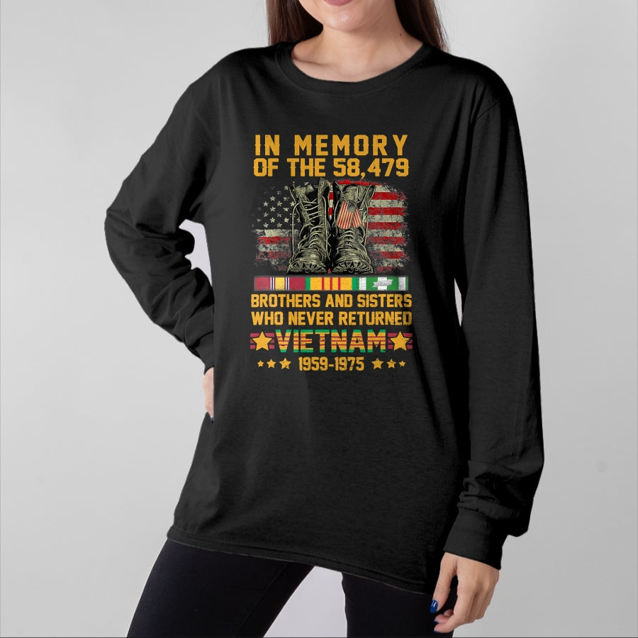 Proud Veteran Shirt, Funny Veteran UnisexT-Shirt/Hoodie/Sweatshirt HLT00 - in Memory of The 58479 Brothers and Sisters Vietnam Veteran T-Shirt
