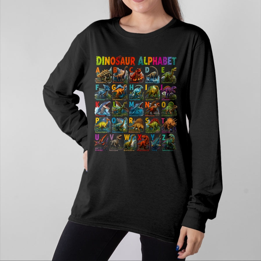 Best Dinosaur Lover Shirt, Funny Dinosaur UnisexT-Shirt/Hoodie/Sweatshirt HLT00 - Types of Dinosaurs Alphabet ABC A-Z Dino Lover Kids Boys T-Shirt