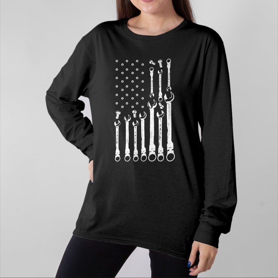 Best Mechanic Life Shirt, Funny Mechanic UnisexT-Shirt/Hoodie/Sweatshirt HLT00 - Mechanic Flag American Patriotic Flag Car Mechanic USA Flag T-Shirt