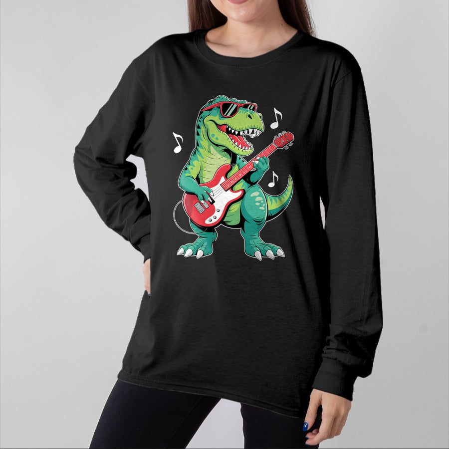 Guitar Lover Shirt, Funny Guitar UnisexT-Shirt/Hoodie/Sweatshirt HLT00 - Funny Dinosaur and Guitar Lover Toddler Boys Kids Men T-Shirt