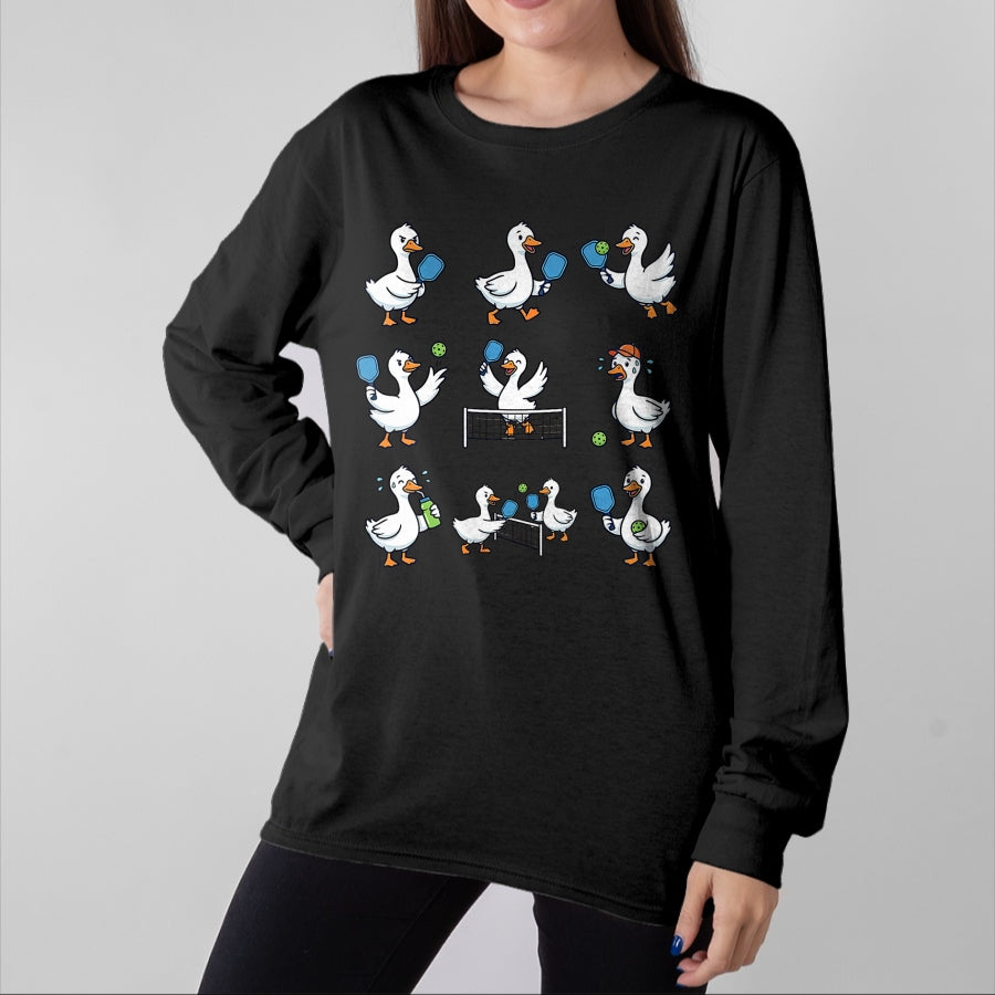Funny Pickleball Shirt, Pickleball Lover Unisex T-Shirt/Hoodie/Sweatshirt HLT00 - Goose Playing Pickleball Player Paddle Ball Pickleball Lover T-Shirt