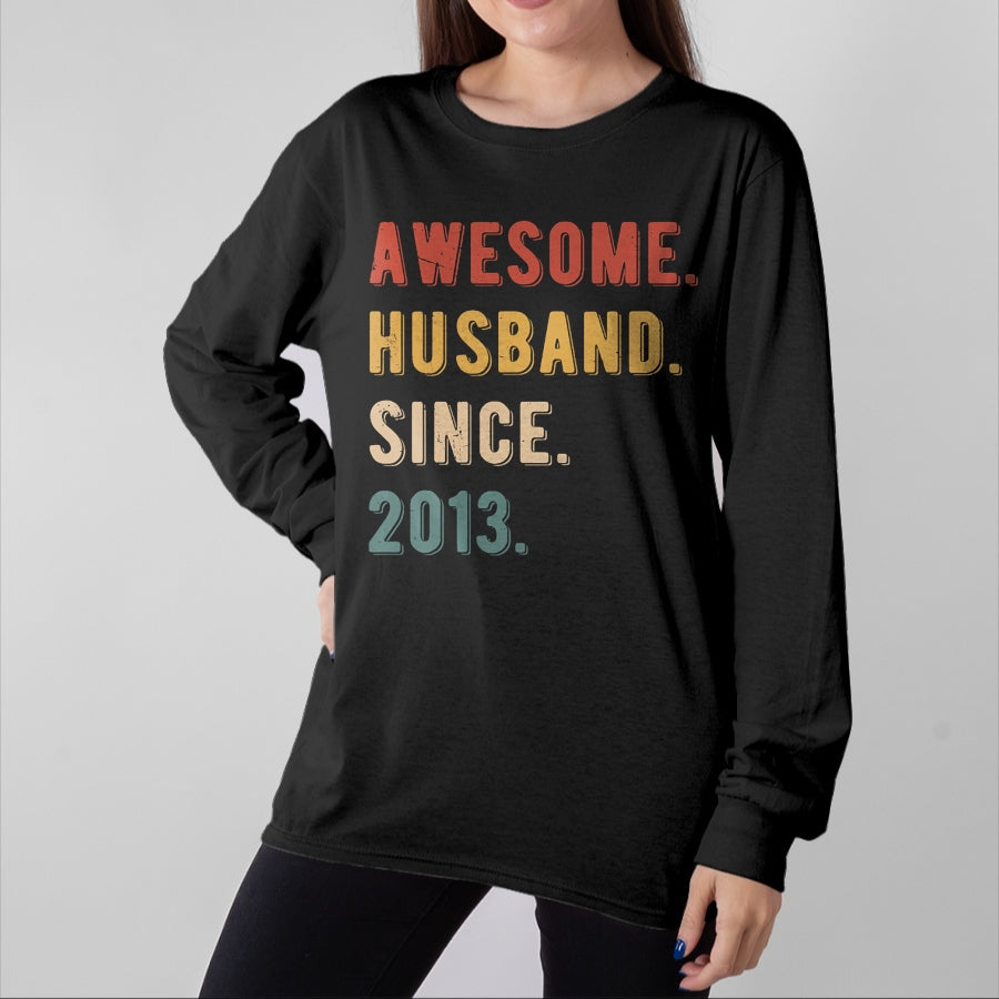 Best Wife Shirt, Wife and Husband Unisex T-Shirt/Hoodie/Sweatshirt HLT00 - 11th Wedding Anniversary Epic Awesome Husband Since 2013 T-Shirt (2)