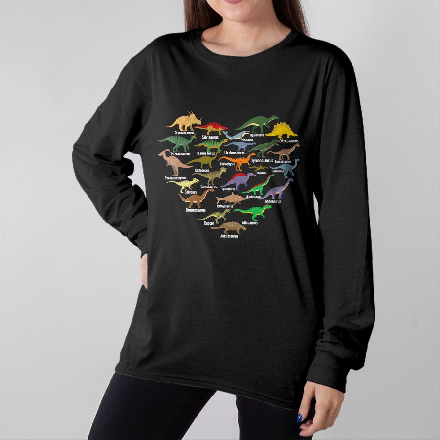 Best Dinosaur Lover Shirt, Funny Dinosaur UnisexT-Shirt/Hoodie/Sweatshirt HLT00 - Types of Dinosaurs Heart Dino Identification Boys Girls Kids T-Shirt