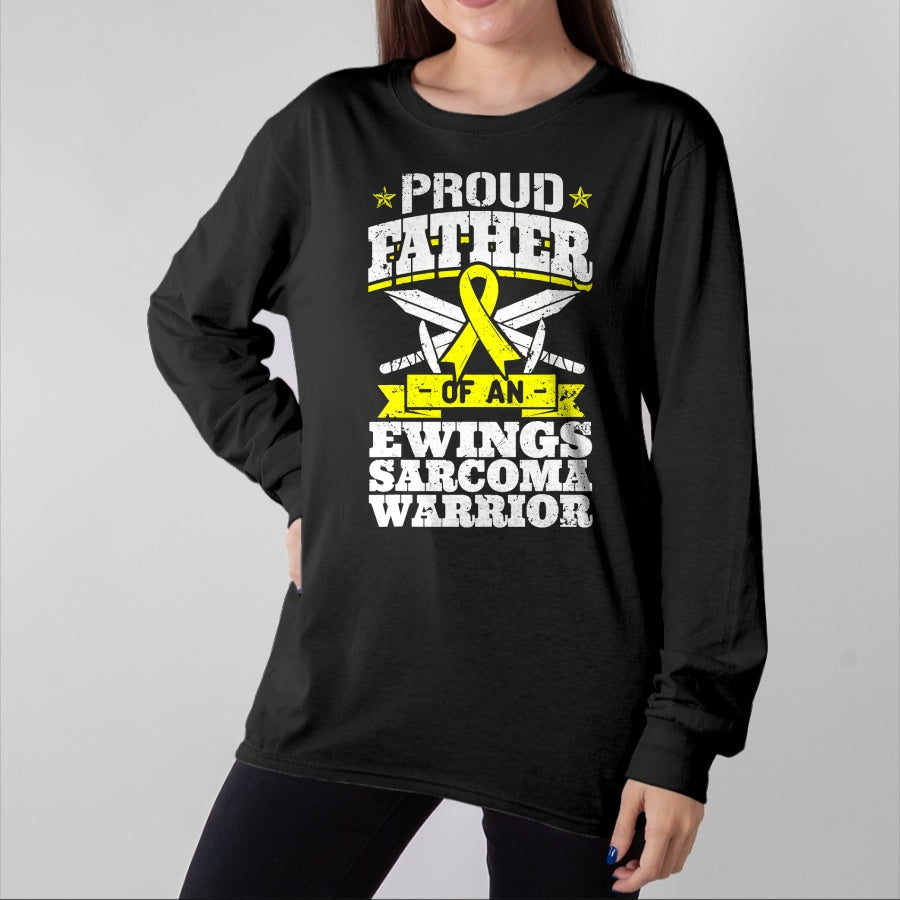 Gift for Dad Shirt, Funny Dad Unisex T-Shirt/Hoodie/Sweatshirt HLT00 – Proud Father Of An Ewings Sarcoma Warrior Awareness Ribbon T-Shirt
