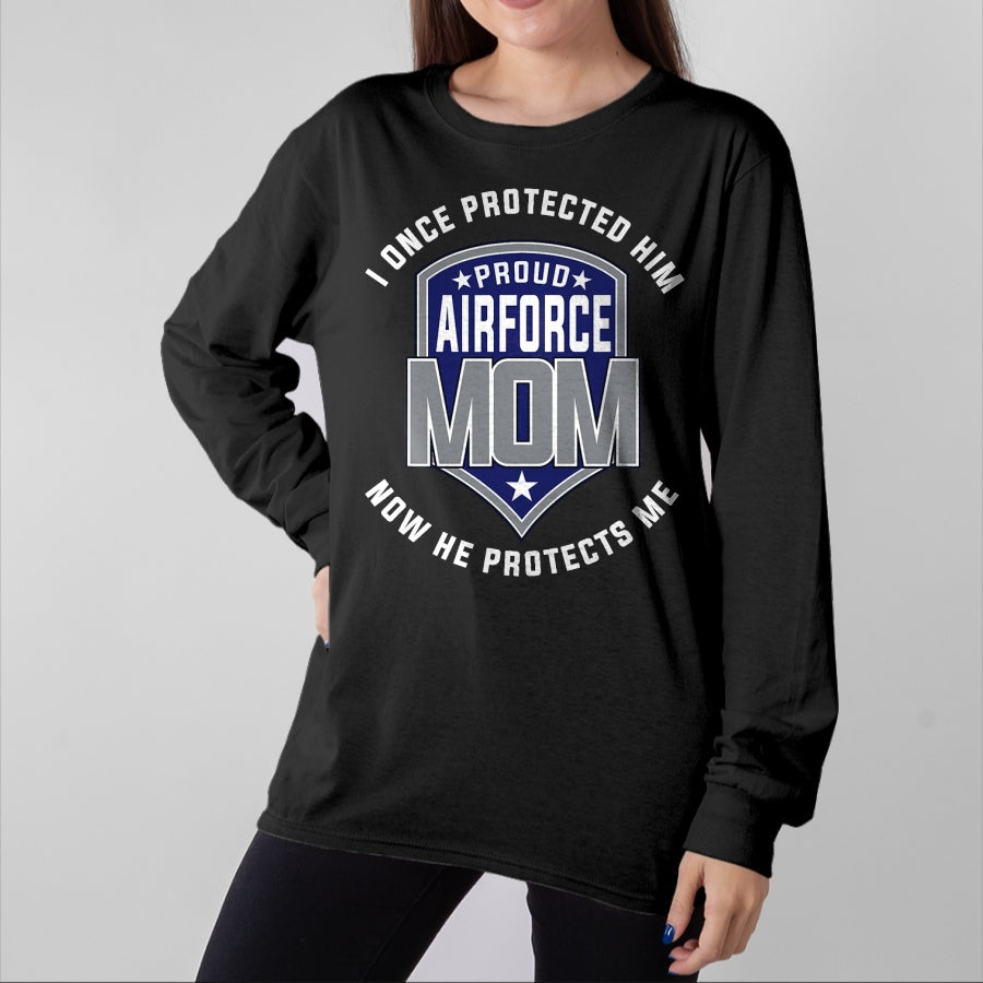Gift for Mom Shirt, Funny Mom Unisex T-Shirt/Hoodie/Sweatshirt HLT00 - Proud Airforce mom Protect Sons T-Shirts T-Shirt