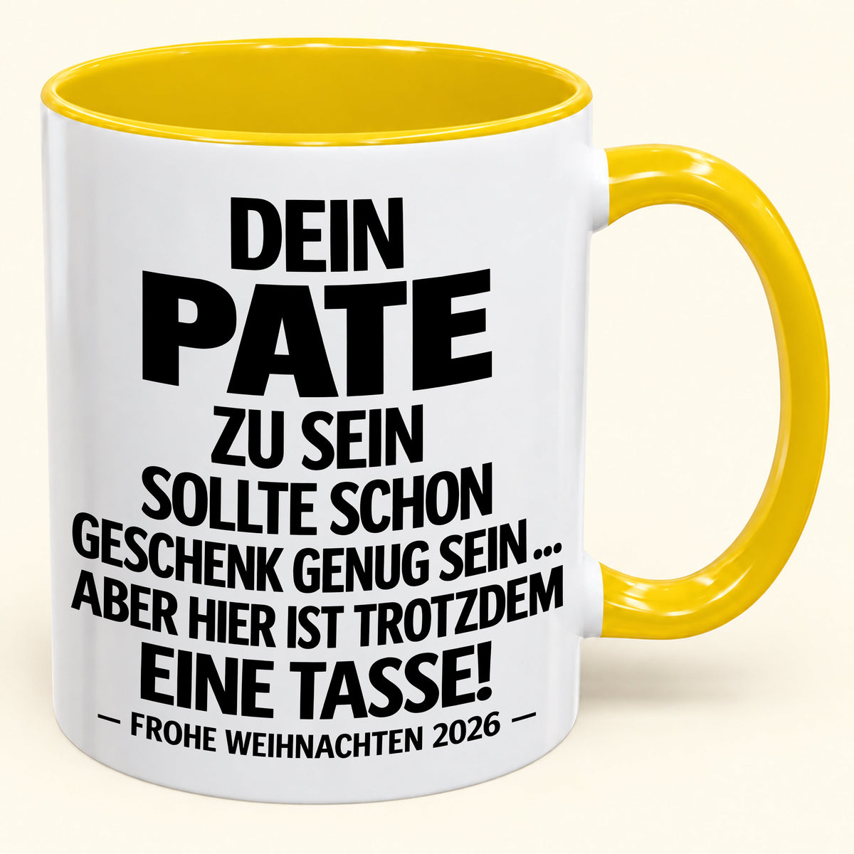 Dein Pate zu sein, ist Geschenk genug – Lustiges Weihnachten 2026 – Geschenk-Kaffeetasse mit Spruch (SKU2610-353_