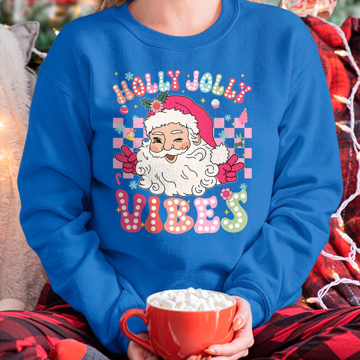 Groovy Cute Santa Claus Christmas Vibes Xmas Girls Womens T-Shirt - Christmas Unisex T-Shirt/Hoodie/Sweatshirt - NINA00