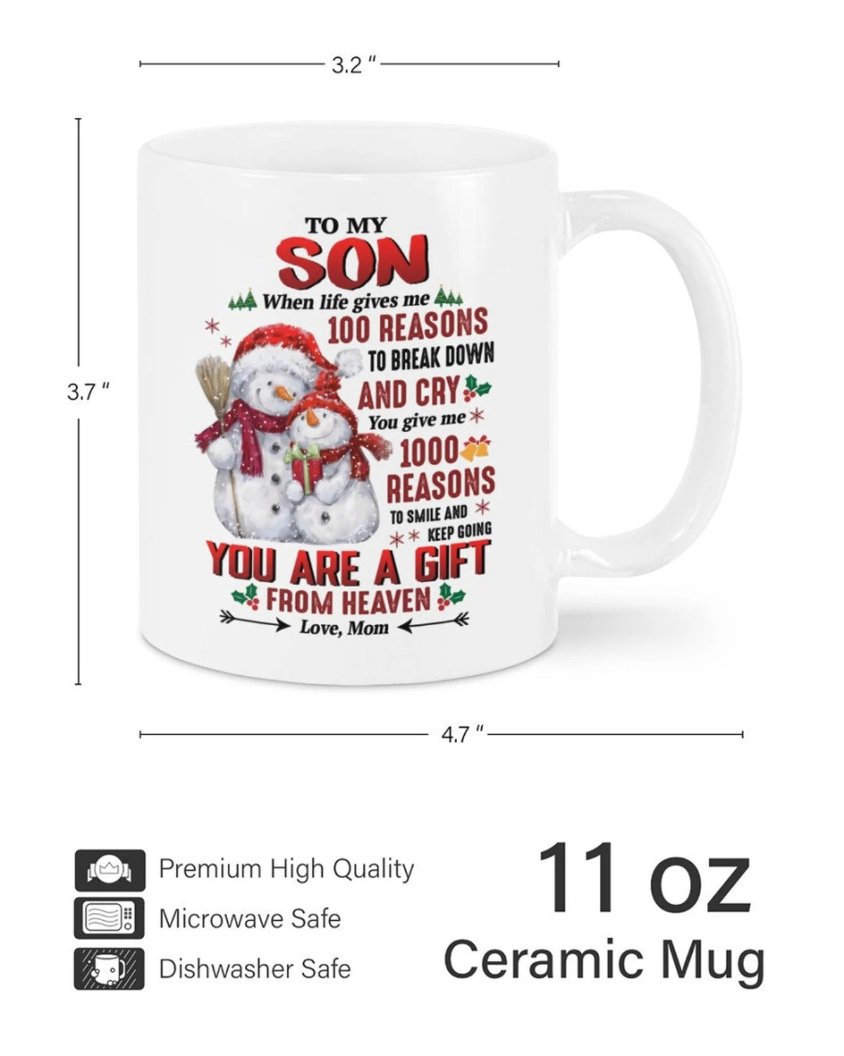 TO SON MUG 03 - GIFT FROM MOM - NINA00 (SKU2605-50)