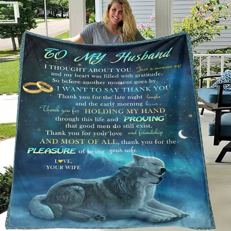 BLANKET FOR HUSBAND FROM WIFE – COMFORT & WARMTH GIFT Sherpa Fleece Blanket