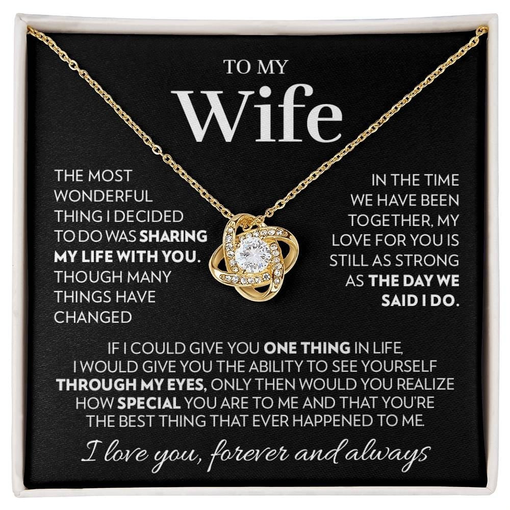 TO MY WIFE FROM HUSBAND - Premium Love Knot Necklace (SKUJ12-122)