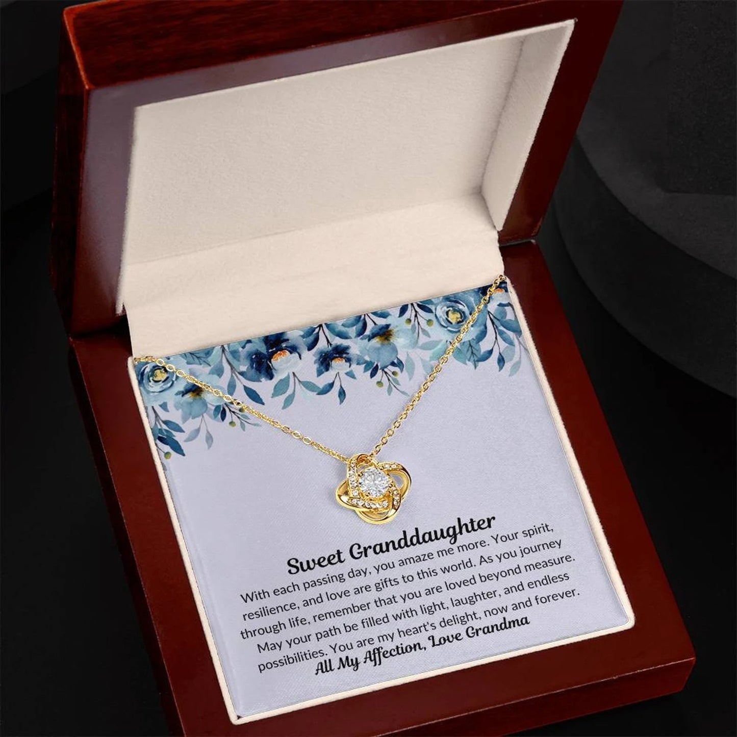 TO MY GRANDDAUGHTER FROM GRANDMA - Premium Love Knot Necklace