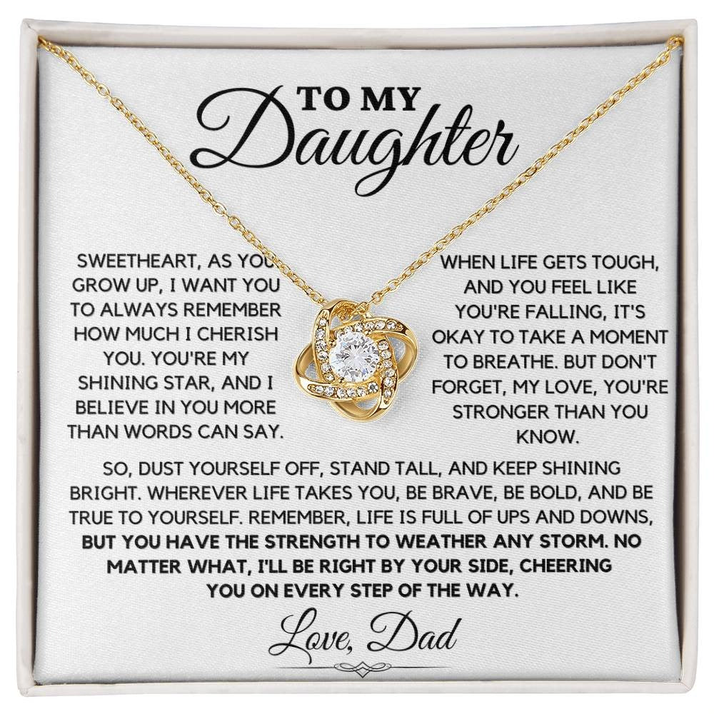 TO MY DAUGHTER FROM DAD - Premium Love Knot Necklace