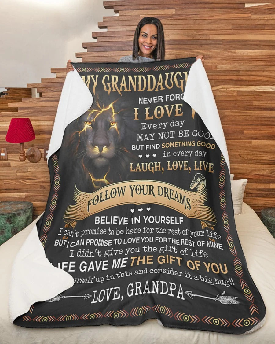 BLANKET FOR GRANDDAUGHTER – COMFORT & WARMTH GIFT FROM GRANDPA Sherpa Fleece Quilt Blanket NINA00 (SKUB09-44)