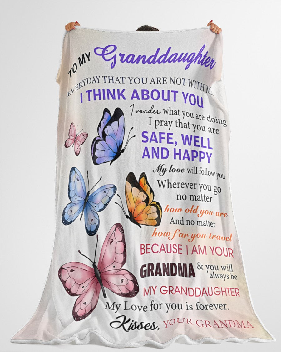 BLANKET FOR GRANDDAUGHTER – COMFORT & WARMTH GIFT FROM GRANDMA Sherpa Fleece Quilt Blanket NINA00 (SKUB-BLK-GMD1)