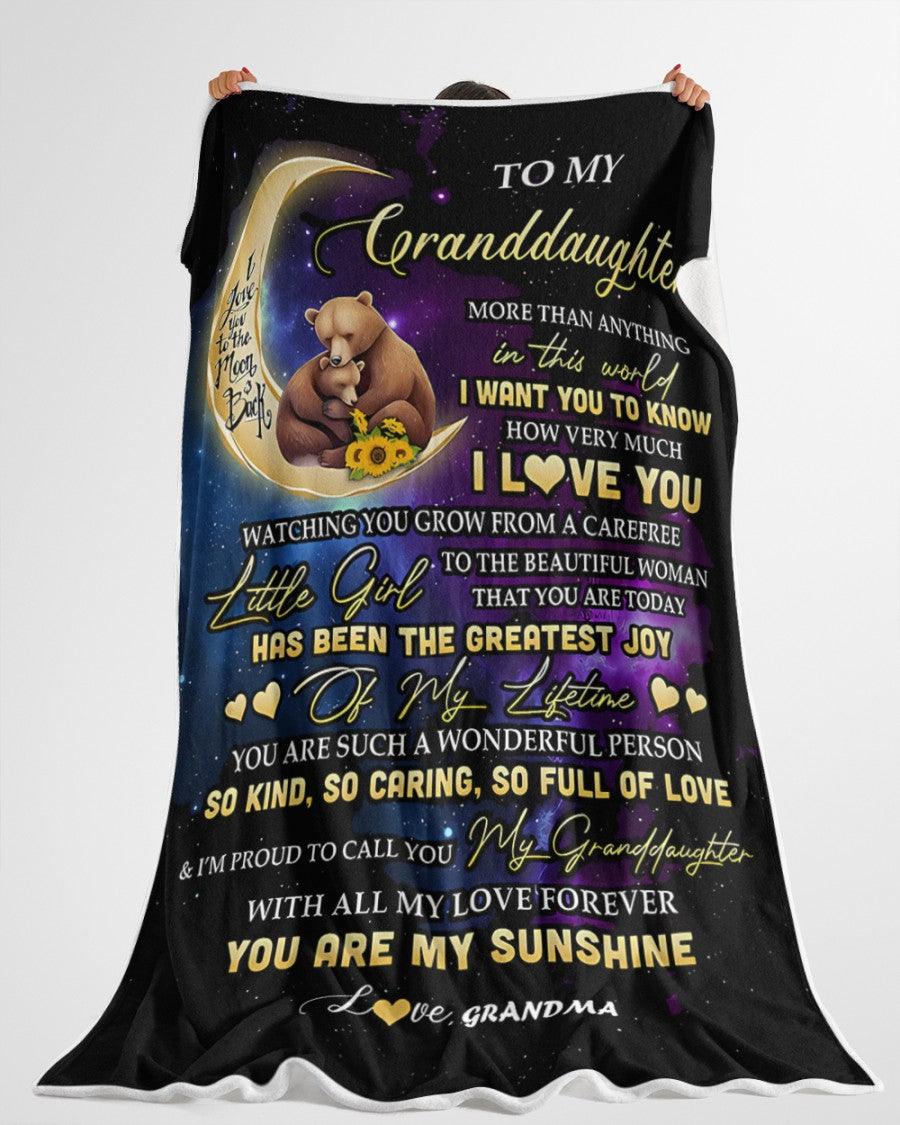 BLANKET FOR GRANDDAUGHTER – COMFORT & WARMTH GIFT FROM GRANDMA Sherpa Fleece Quilt Blanket NINA00 (SKUB-BLK-GMD3)