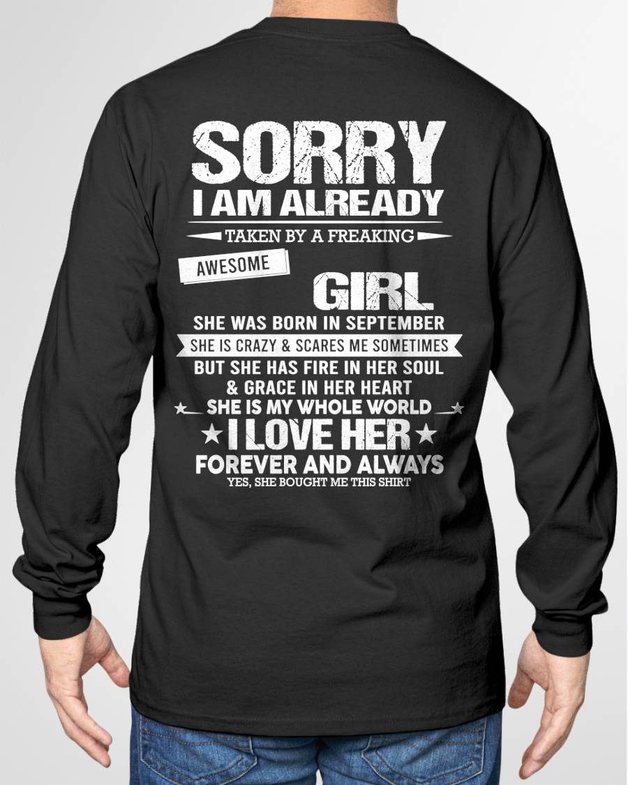 SEPTEMBER - SORRY I AM ALREADY TAKEN BY A FREAKING AWESOME GIRL - FROM WIFE - NINA09 (SKU12-298-09)