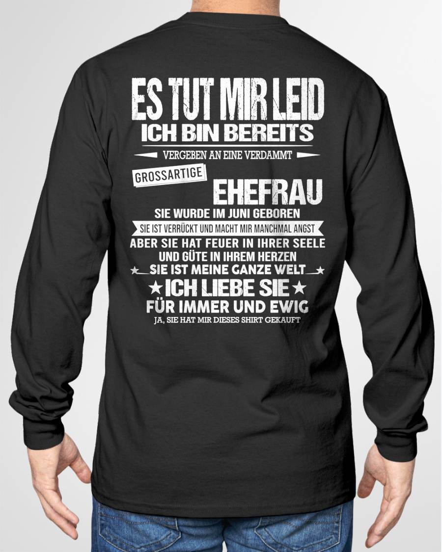 JUNI - SIE IST MEINE GANZE WELT ICH LIEBE SIE FÜR IMMER UND EWIG - Das perfekte Geschenk für Ihren Ehemann - GER/NINA06 (SKU2605-350-06)