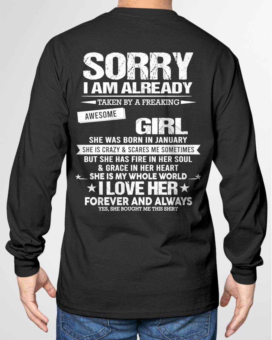 JANUARY - SORRY I AM ALREADY TAKEN BY A FREAKING AWESOME GIRL - FROM WIFE - NINA01 (SKU12-298-01)