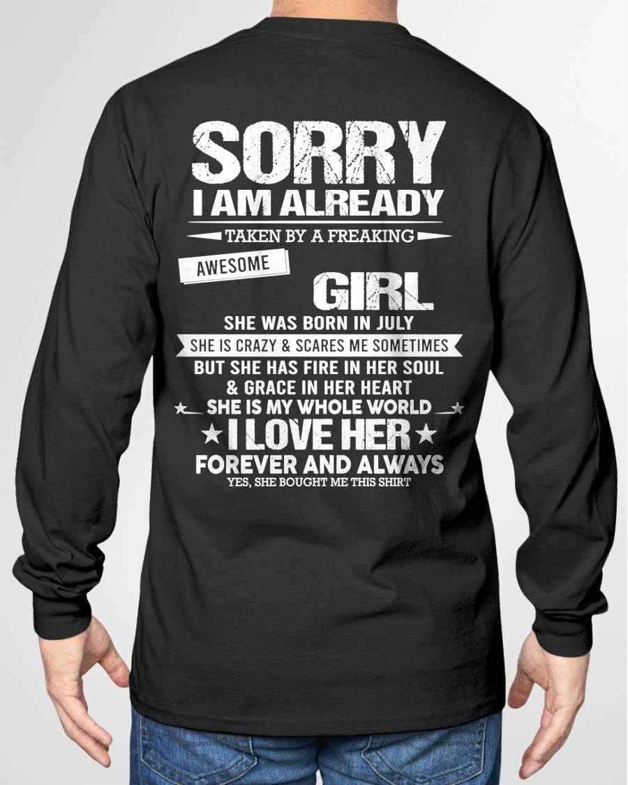 JULY - SORRY I AM ALREADY TAKEN BY A FREAKING AWESOME GIRL - FROM WIFE - NINA07 (SKU12-298-07)